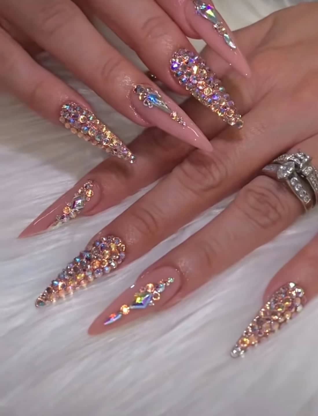 Crystal-covered stiletto set