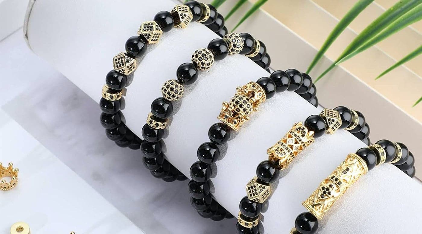 Onyx & gold row — handmade by Otani