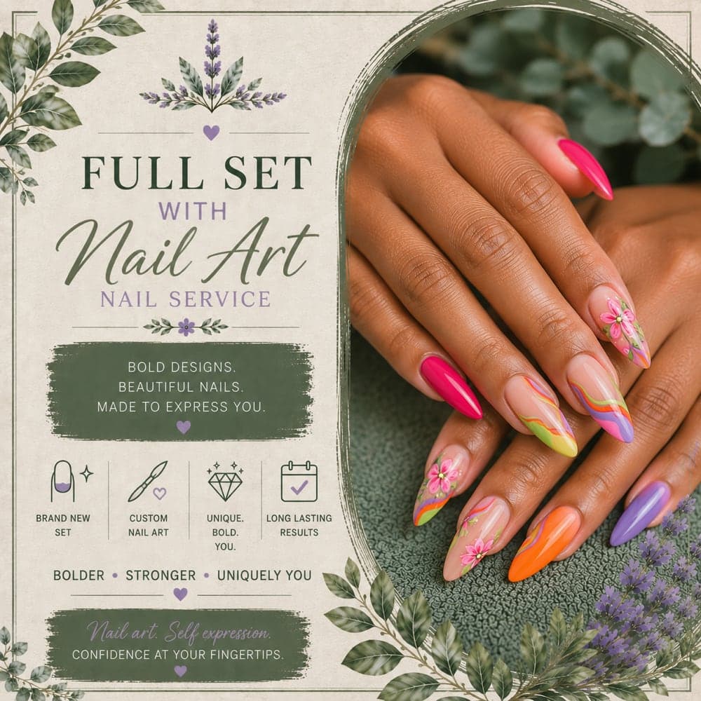 Full Set (Gel-X) · With Nail Art — Otani's service card