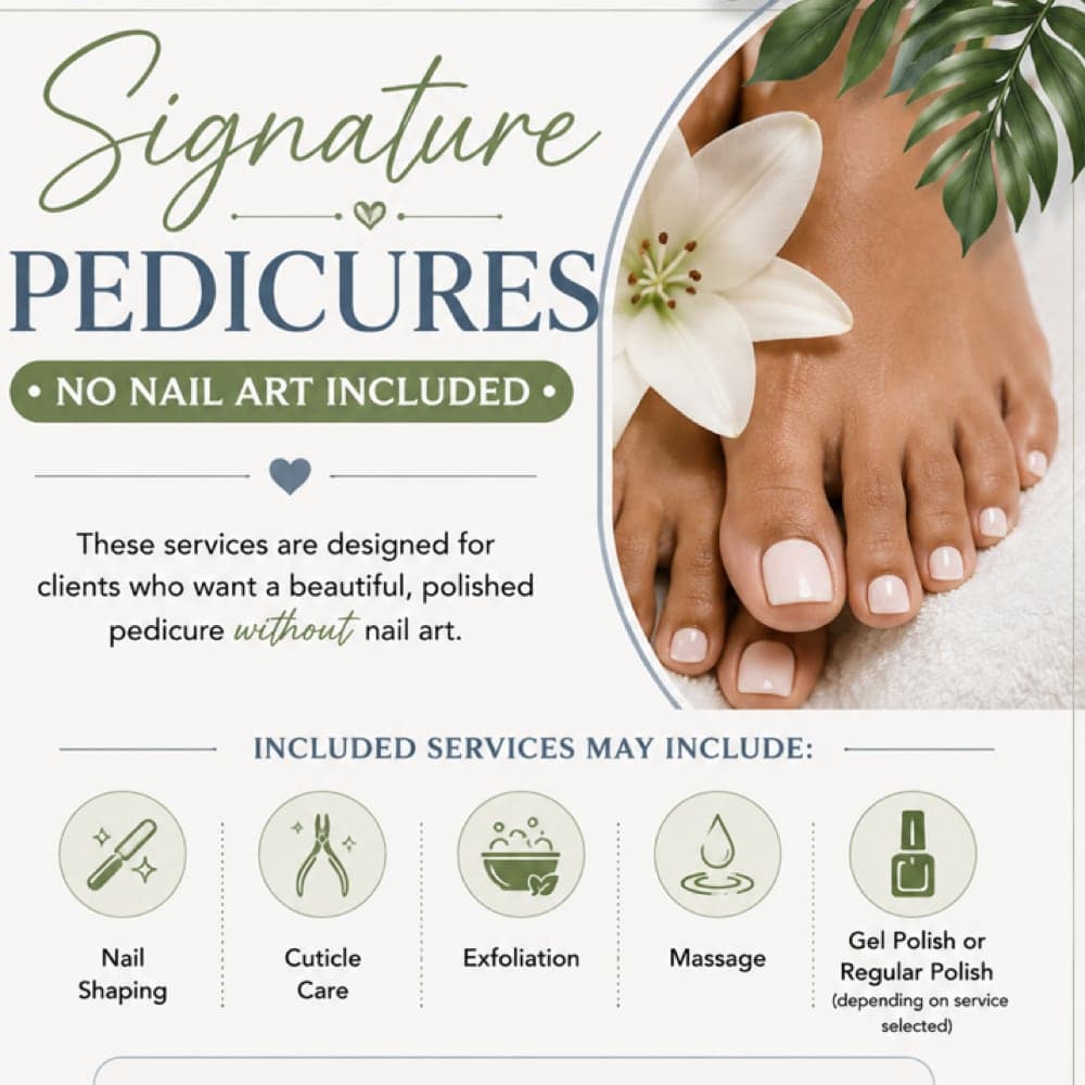 Waterless Pedicures — Otani's service card
